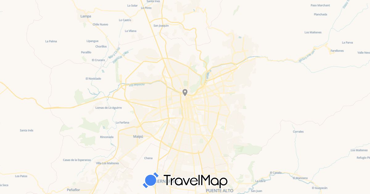 TravelMap itinerary: plane in Chile (South America)